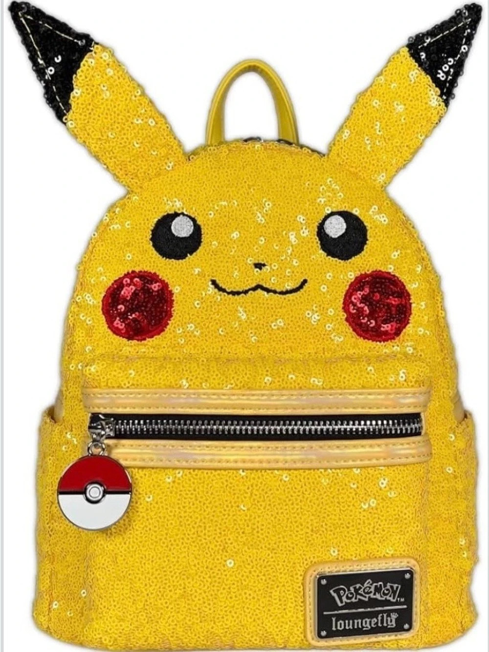 Loungefly Pokémon Pikachu Sequin Cosplay Mini Backpack Yellow & Black NWT